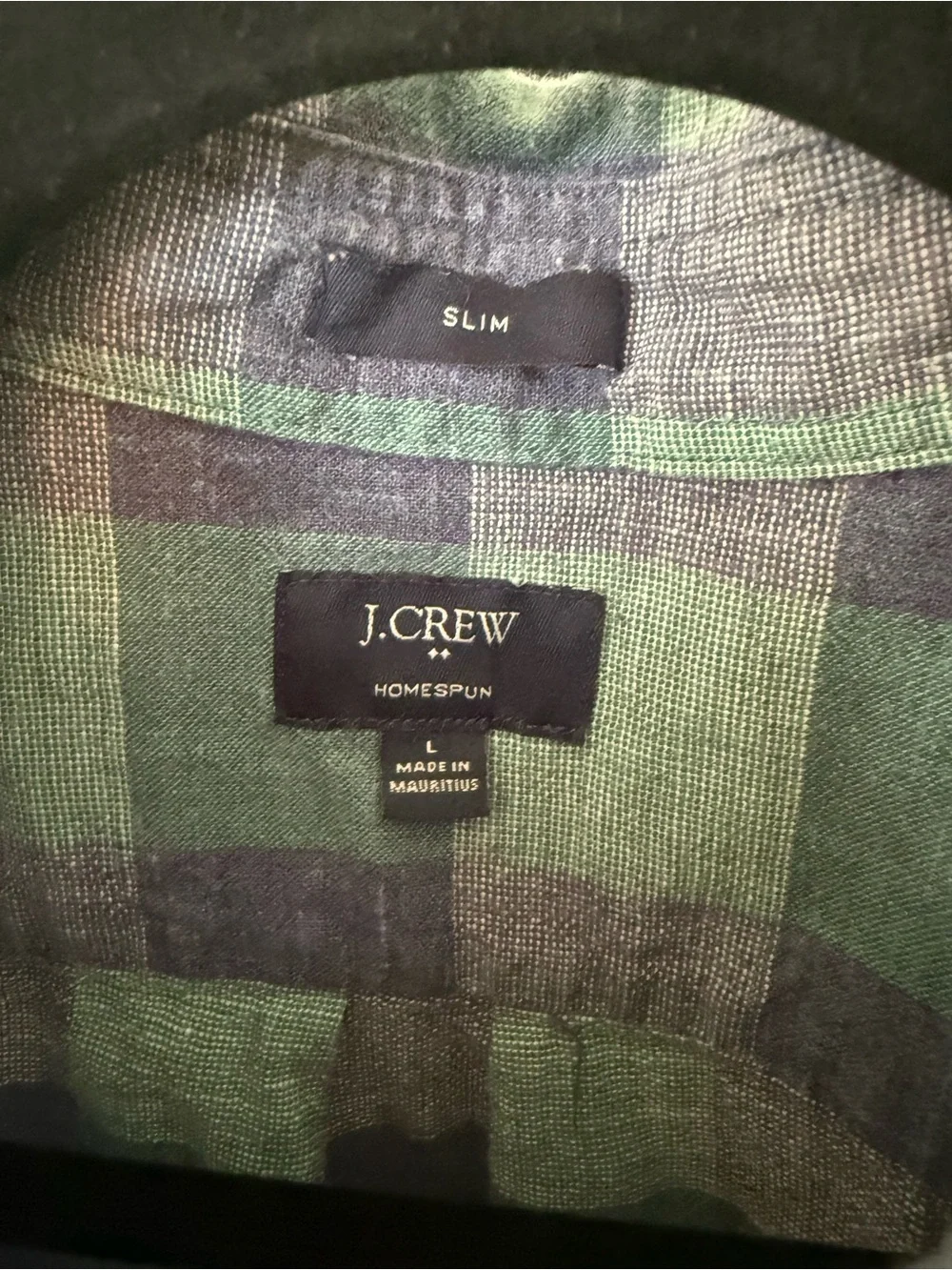 J. Crew Green and Blue Plaid Button-Down Shirt
